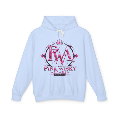 Pink Wisky Logo Hoodie — Women's Fashion Crown Emblem Sweatshirt